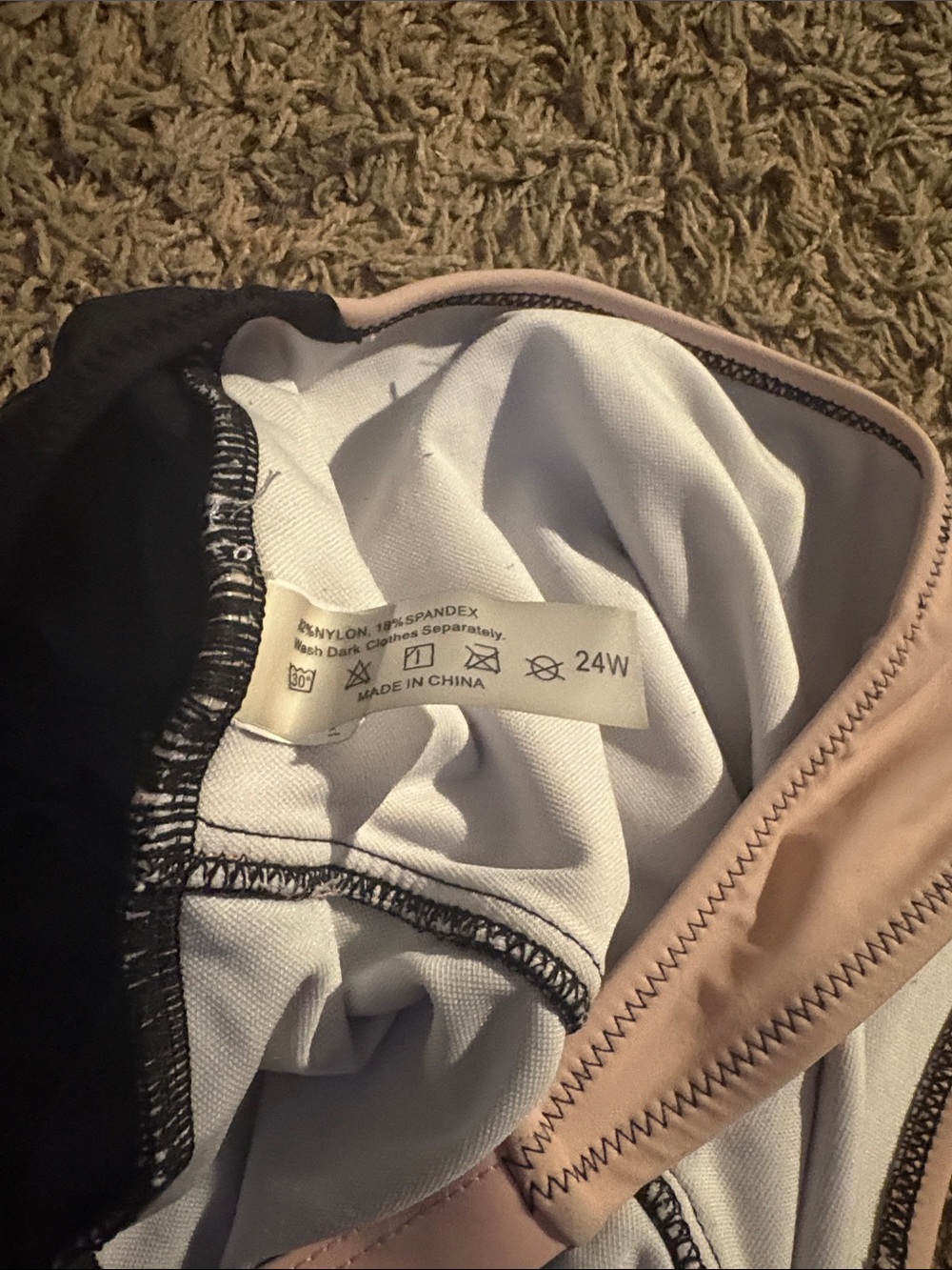 Ash Two-Tone Black and Light Pink One-Piece Swimsuit 24W - Picture 2 of 6